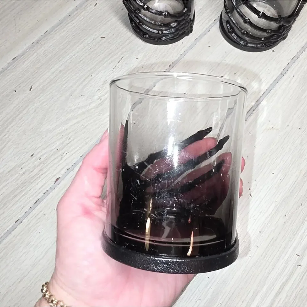 Skeleton Hand Gothic Whisky Glasses 5 Halloween Party Barware Witchy Cryptic